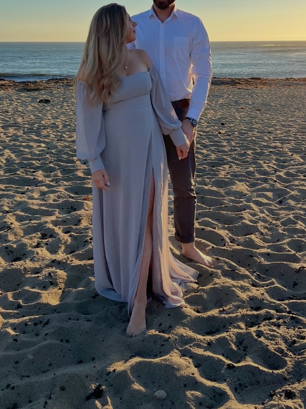 Lulu's Dusty Lavender Long-Sleeve Slit Maxi Dress